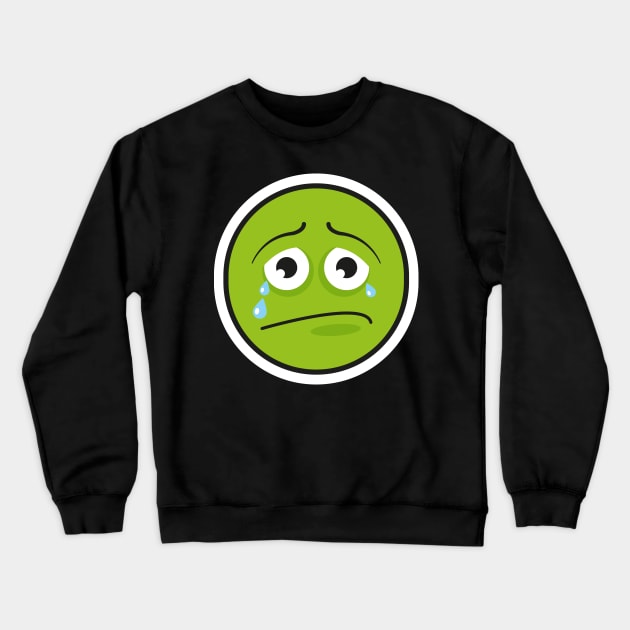 crying green emoji face Crewneck Sweatshirt by Bubsart78